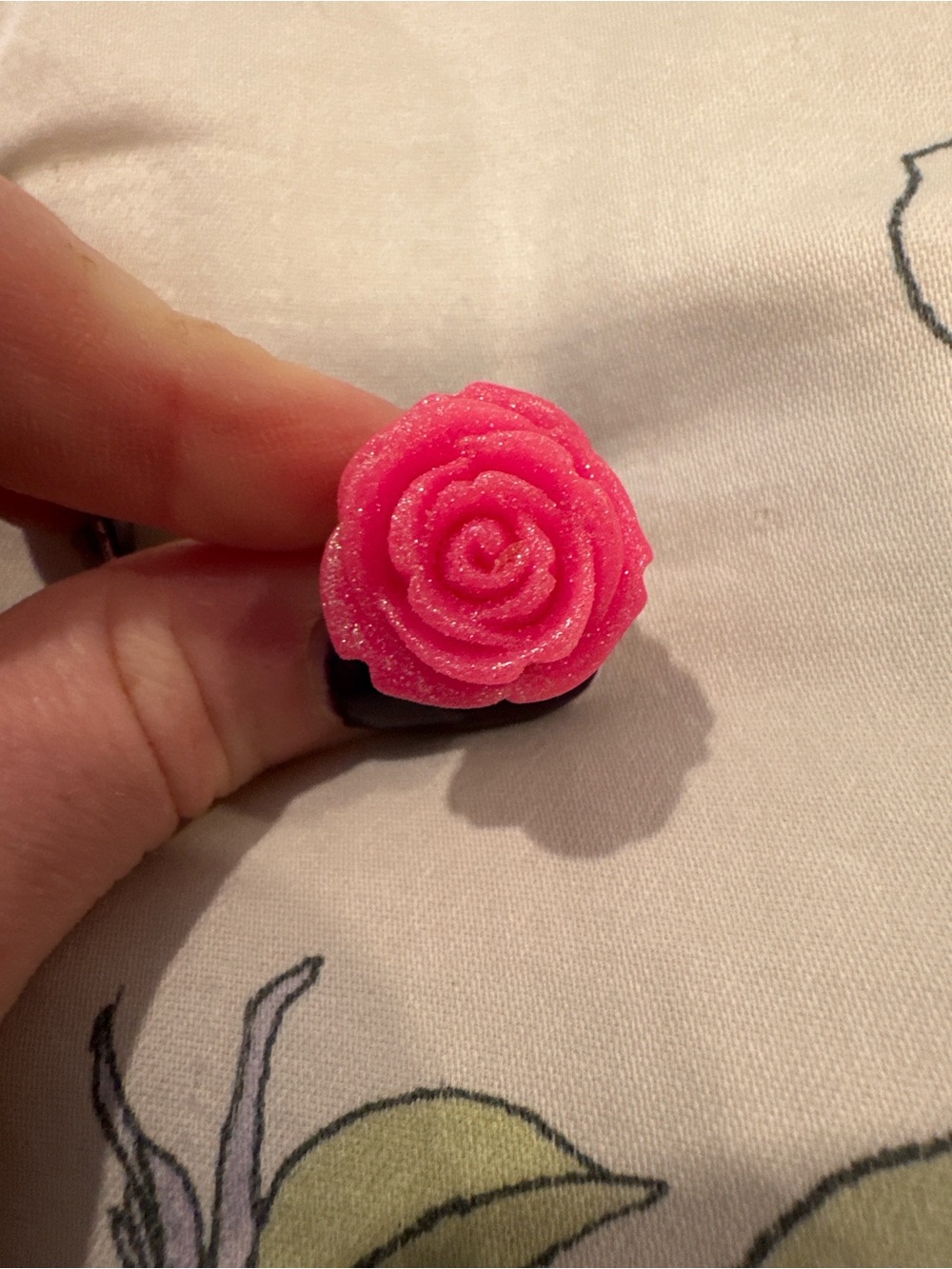 Pink Rose Resin Statement Ring - Women's Accessory